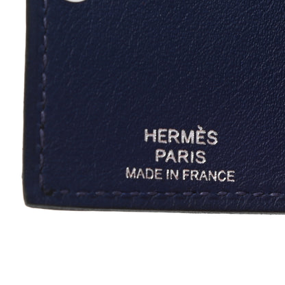 Hermes Togo Swift Verso Ulysse Nano Bag Charm Black Bleu Saphir 3 of 4
