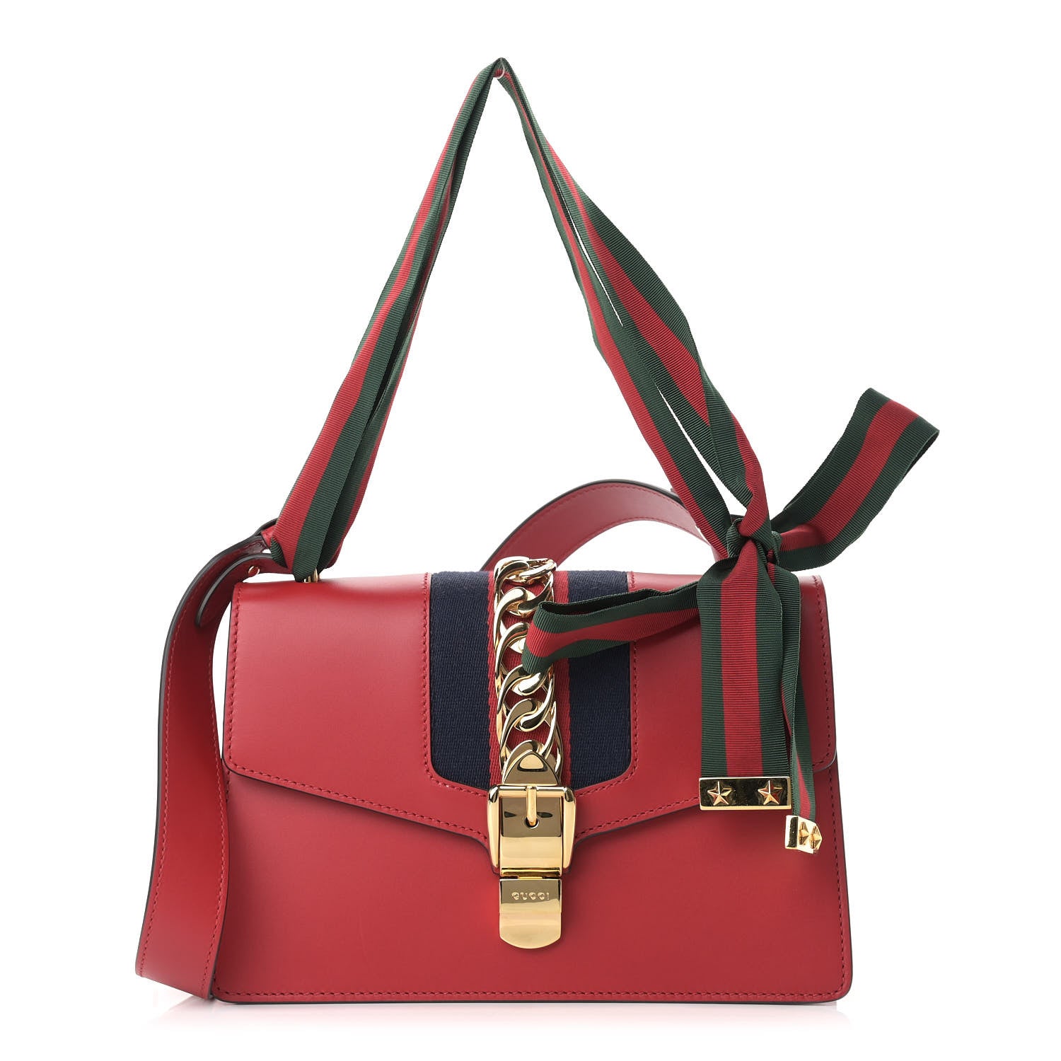 Gucci Calfskin Small Sylvie Shoulder Bag Hibiscus Red 1 of 12
