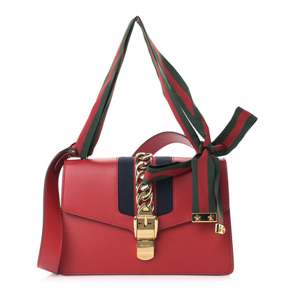 Gucci Calfskin Small Sylvie Shoulder Bag Hibiscus Red 1 of 12