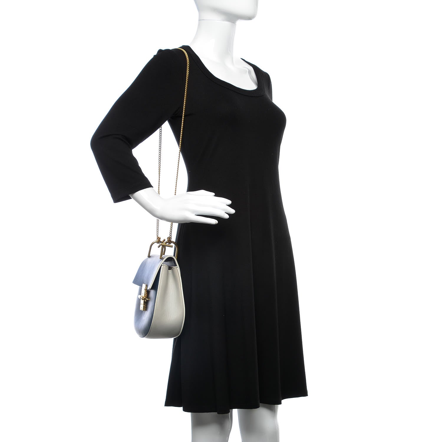 Chloe Smooth Calfskin Medium Drew Shoulder Bag Blue 2 of 8