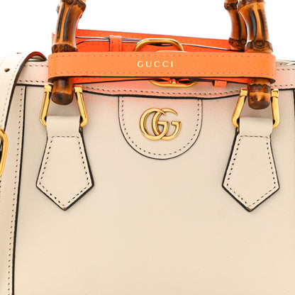 Gucci Wonka Grain Calfskin Mini Diana Tote Bag Mystic White Orange Fluo 8 of 10