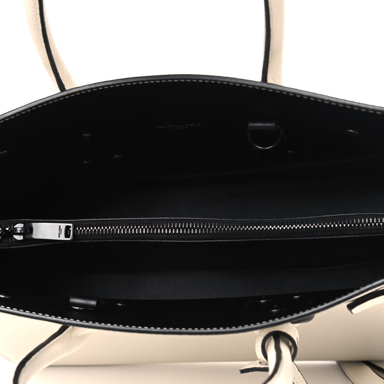 Saint Laurent Grained Calfskin Small Sac De Jour Dove Porcellana Black 5 of 10