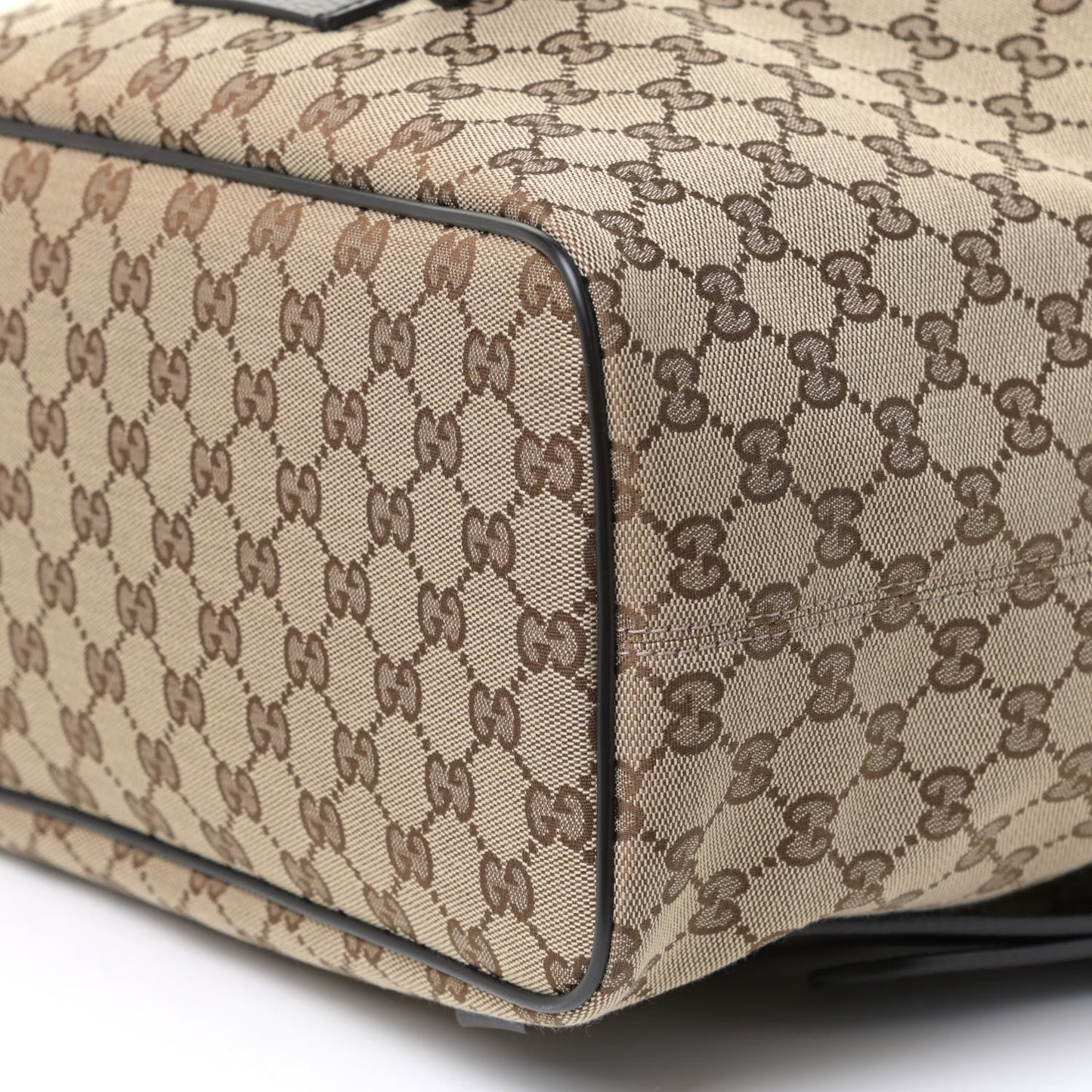 Monogram Dollar Calfskin O Drawstring Backpack Beige Ebony Testa di Moro Dark Chocolate