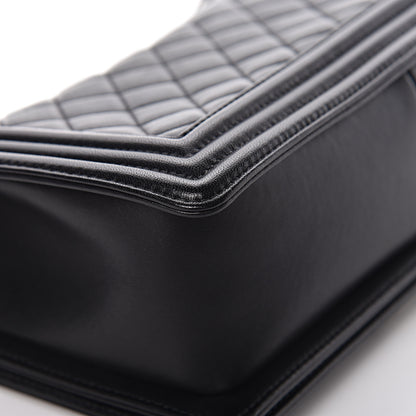 Chanel Lambskin Quilted Medium Boy Flap Black 14 of 16