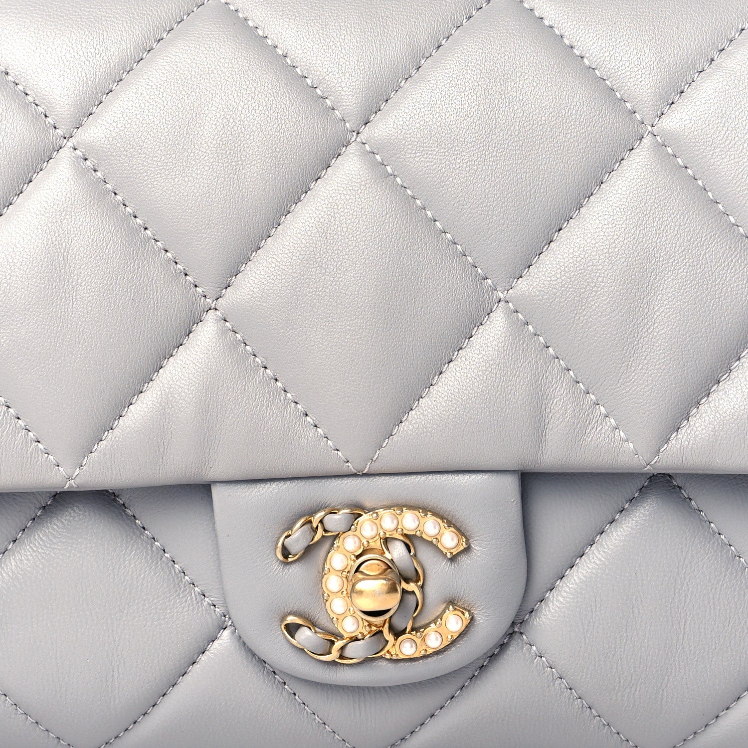 Chanel Lambskin Quilted Crush On Chains Flap Bag Grey 9 of 12