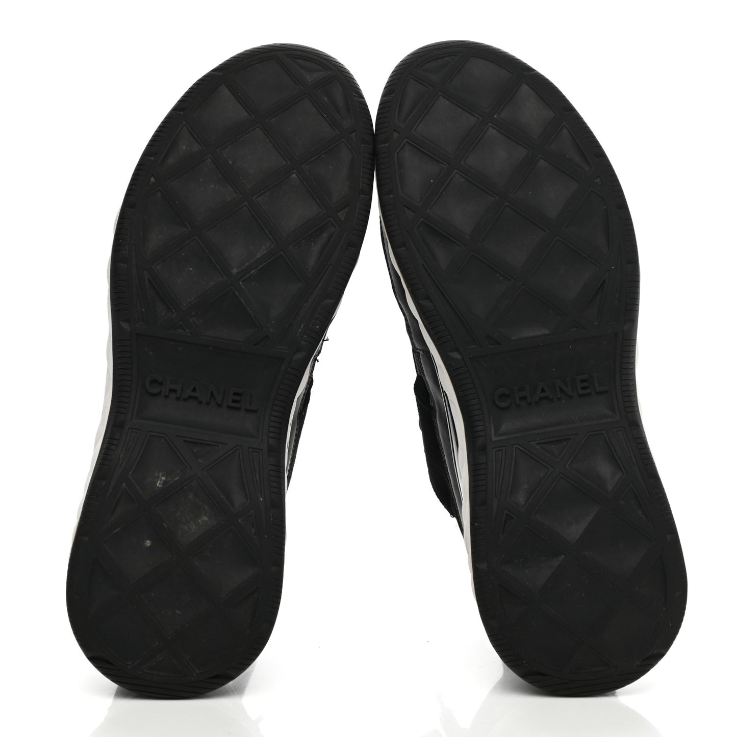 Fabric Calfskin Suede CC Sneakers 37.5 Black