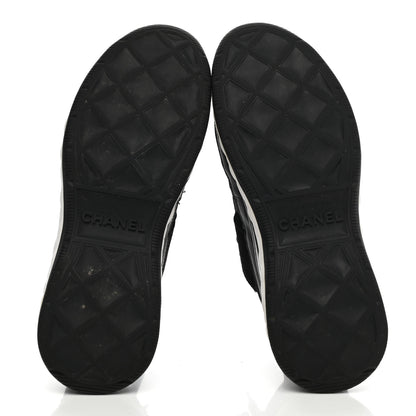 Chanel Fabric Calfskin Suede CC Sneakers 37.5 Black 5 of 13