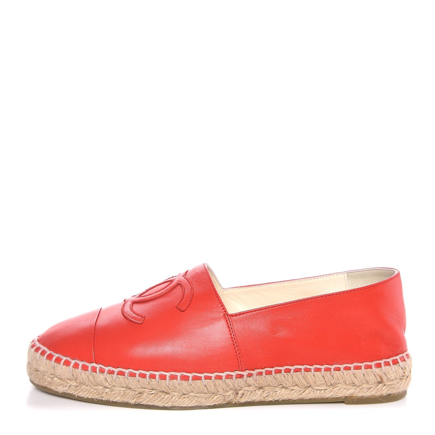Chanel Lambskin CC Espadrilles 38 Red 1 of 10