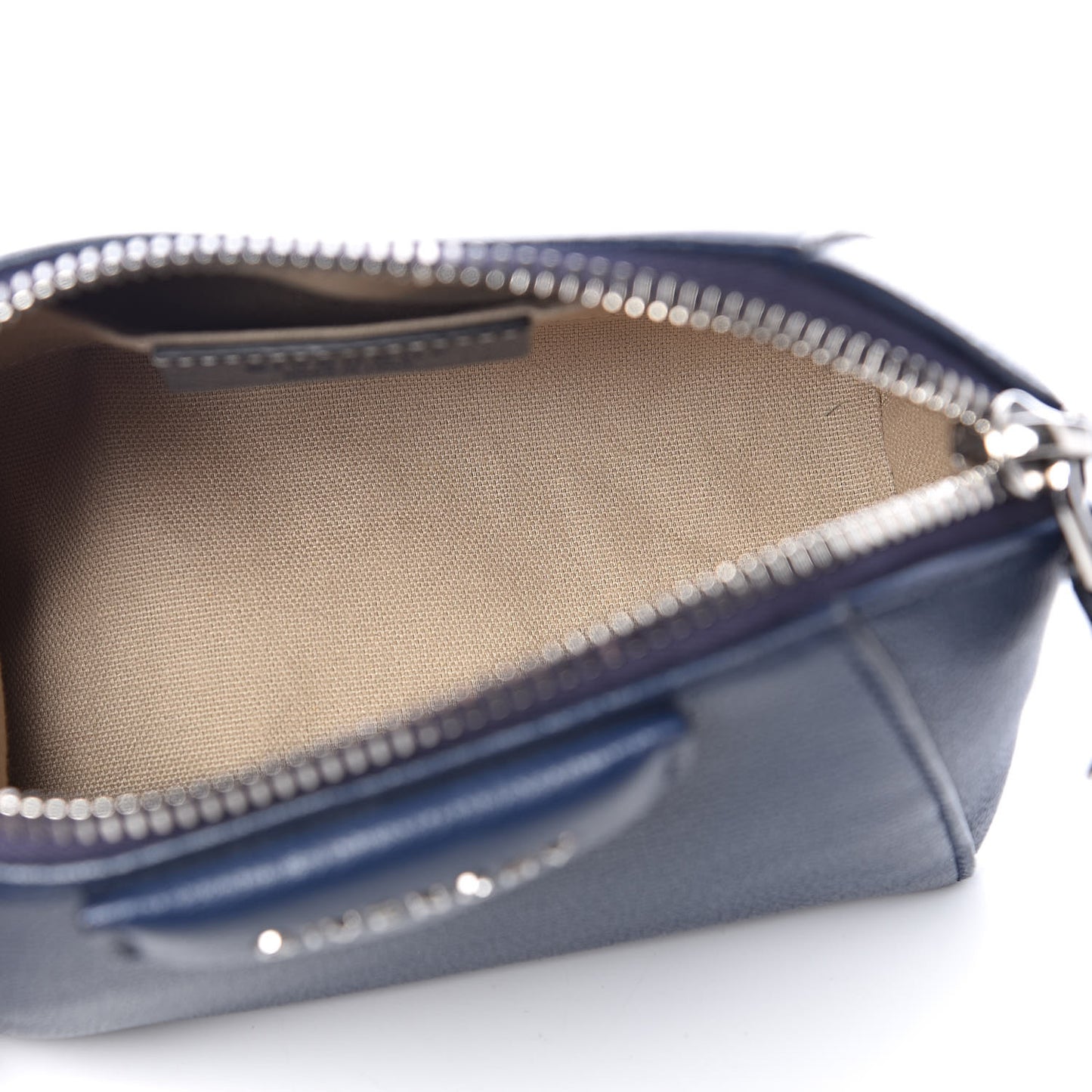 Sugar Goatskin Small Antigona Beauty Wristlet Navy