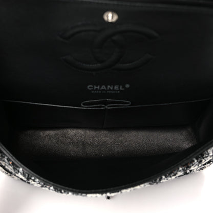 Chanel Tweed Quilted Medium Double Flap Black 5 of 13