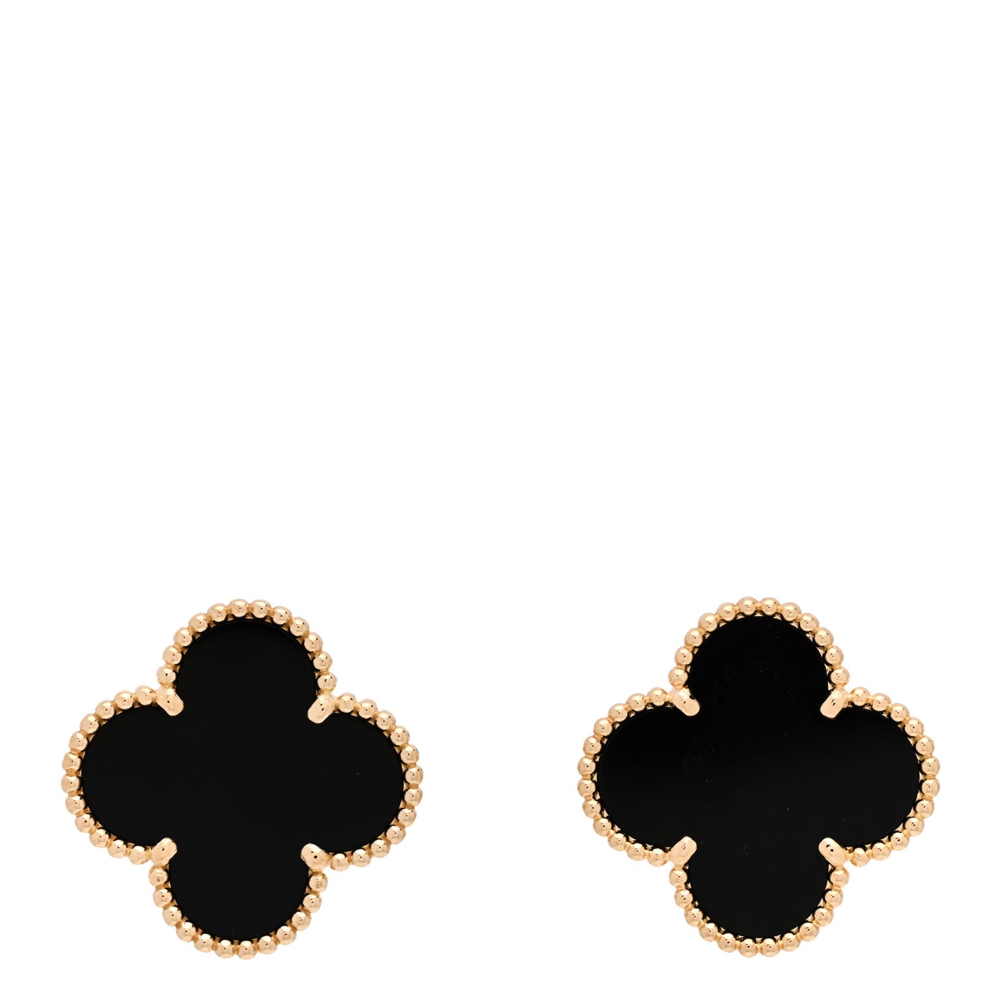 18K Yellow Gold Black Onyx Magic Alhambra Earrings