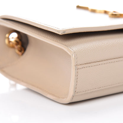 Saint Laurent Grain De Poudre Small Monogram Kate Satchel Nude Powder 5 of 14