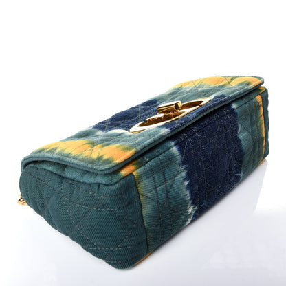 Christian Dior Denim Tie Dye Cannage Small Caro Bag Green Multicolor 5 of 10