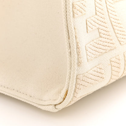 Fendi Canvas Vitello King FF Embroidered Medium Peekaboo X-Tote Grezzo Cuoio 13 of 13