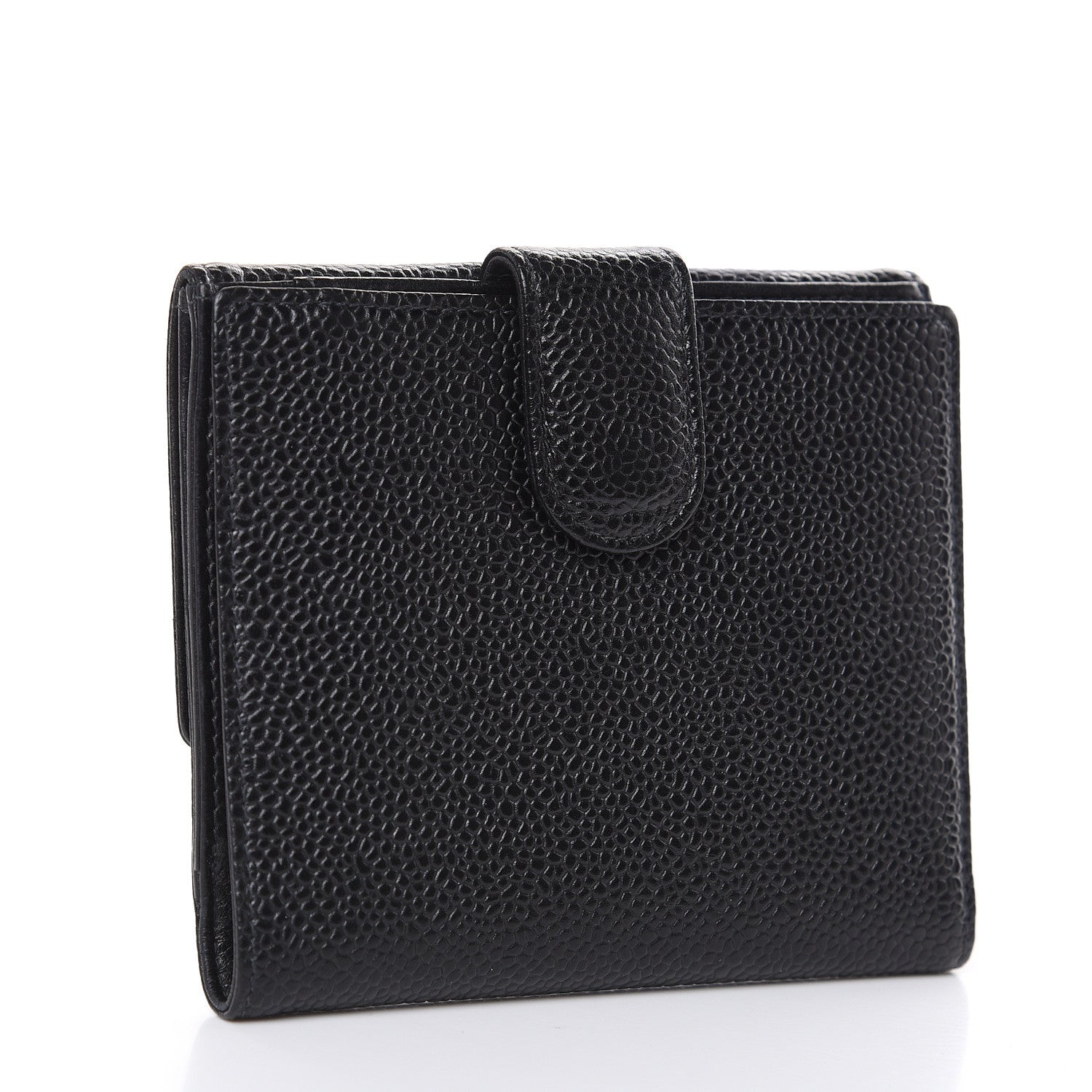 Chanel Caviar Timeless CC Compact French Wallet Black 3 of 10