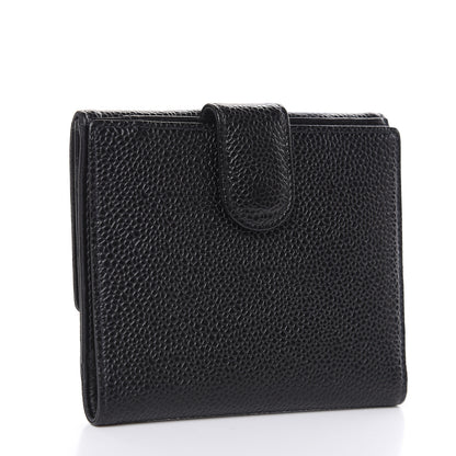 Chanel Caviar Timeless CC Compact French Wallet Black 3 of 10