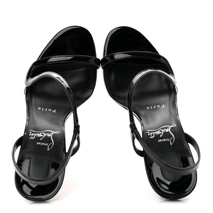 Christian Louboutin Patent Rosa Z 100 Sandals 35 Black 2 of 9
