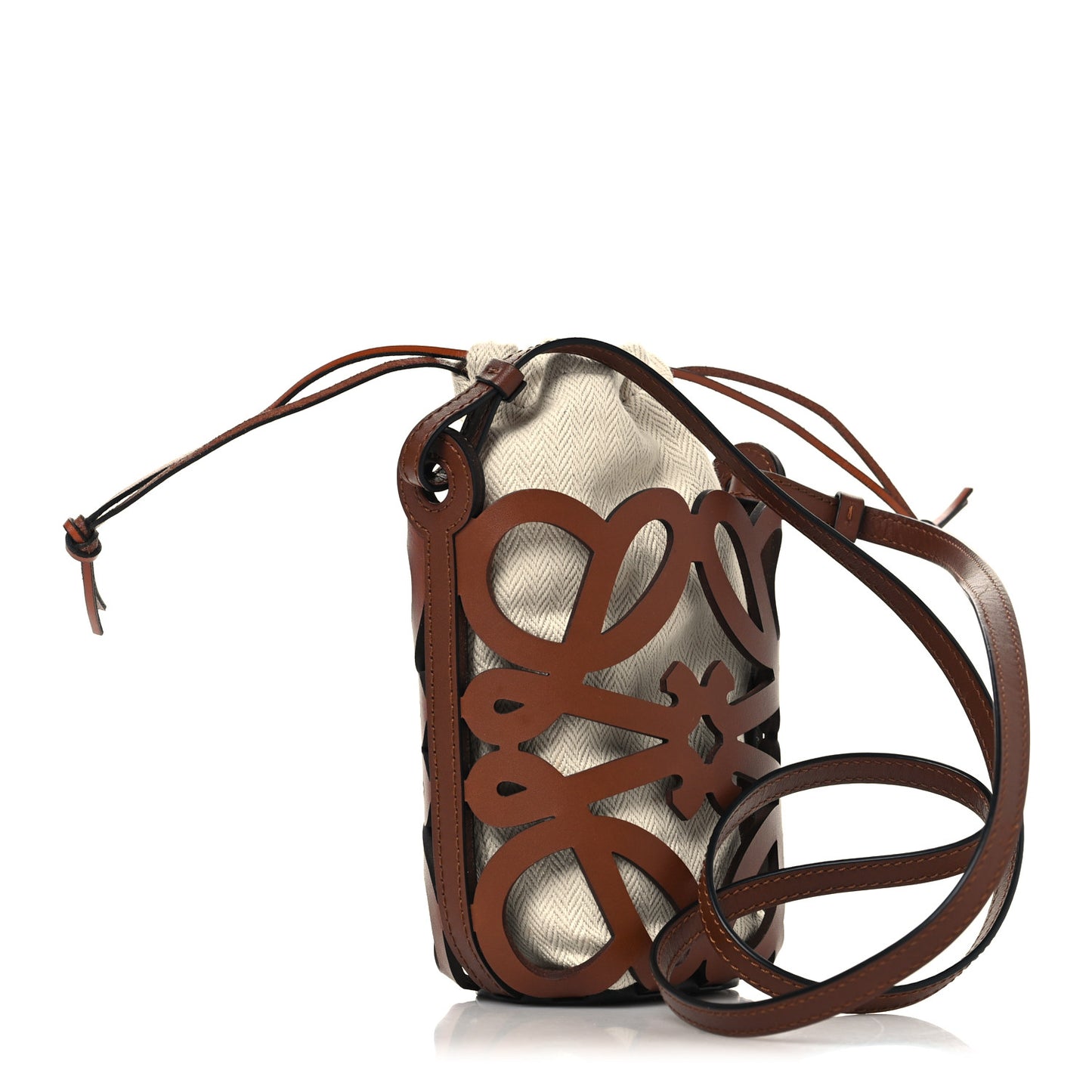 x Paula's Ibiza Cutout Anagram Pocket Crossbody Bag Tan