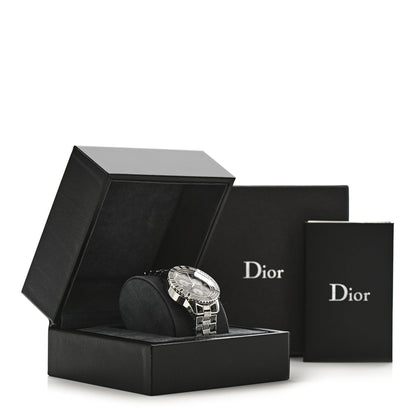 Christian Dior Stainless Steel Diamond Pave Sapphire 38mm Christal Chronograph Quartz Watch Black 5 of 5