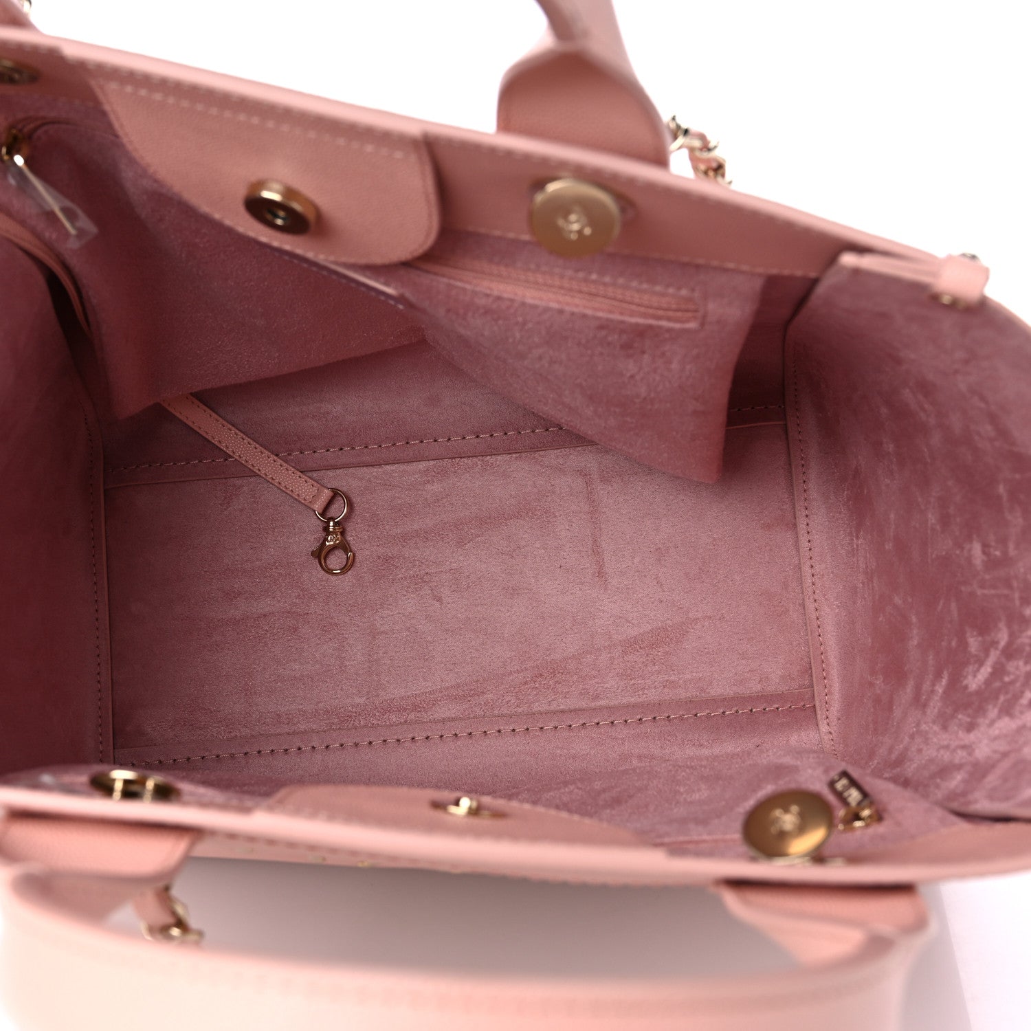Chanel Caviar Small Studded Deauville Tote Light Pink 5 of 9