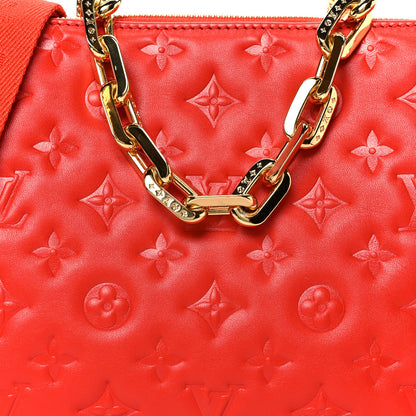 Louis Vuitton Lambskin Embossed Monogram Coussin PM Red 8 of 10