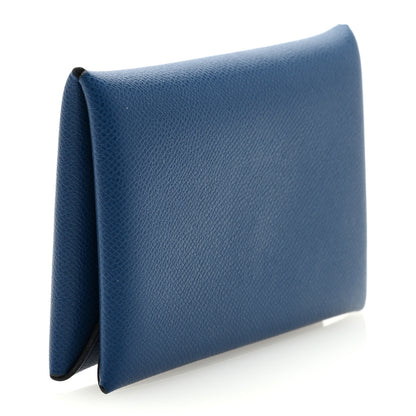 Hermes Madame Calfskin Calvi Card Case Deep Bleu 3 of 6