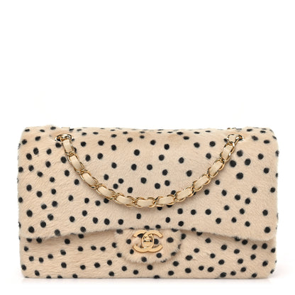 Chanel Pony Hair Cheetah Printed Creative Fabrics Flap Light Beige Black 1 of 14