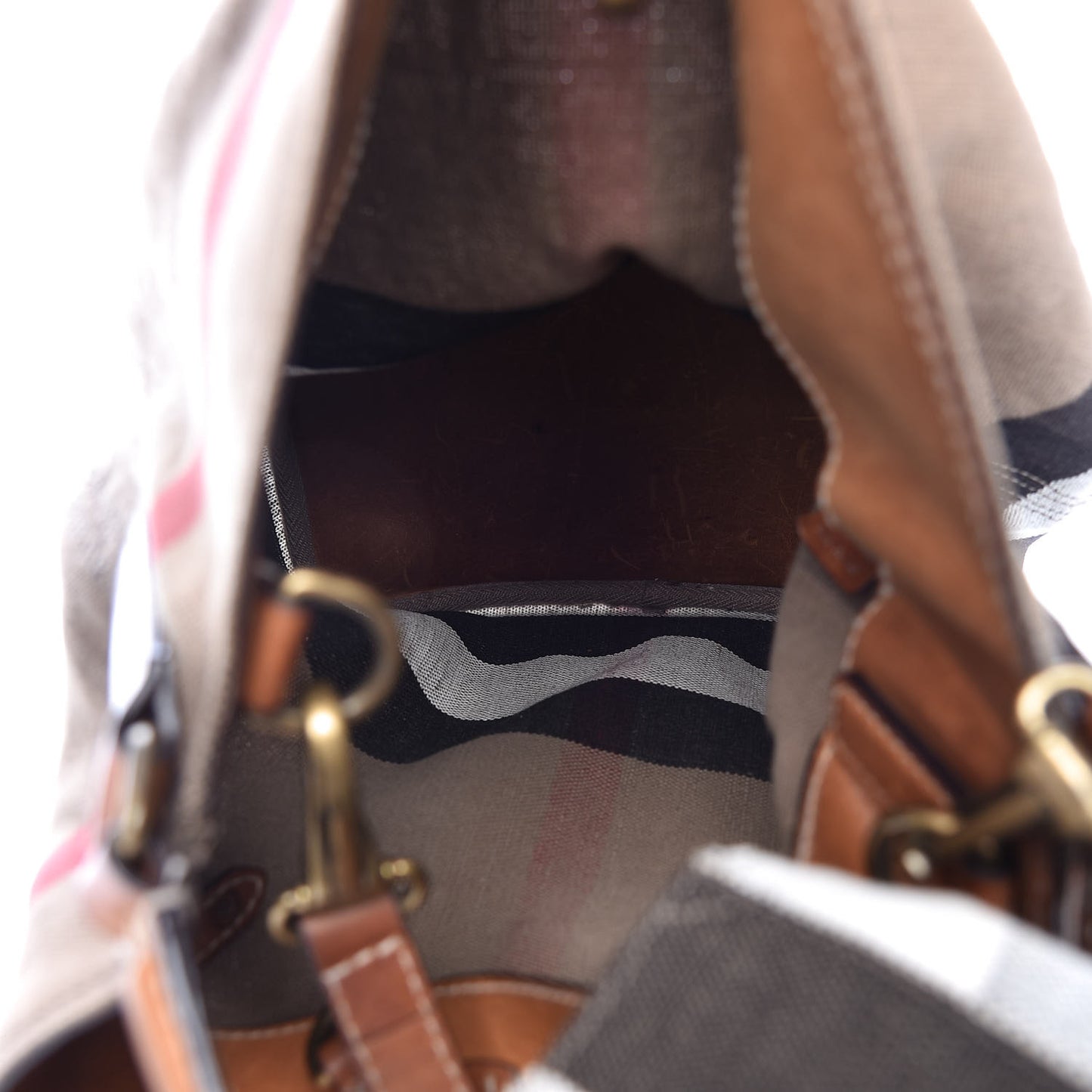 Canvas Mega Check Medium Ashby Hobo Saddle Brown