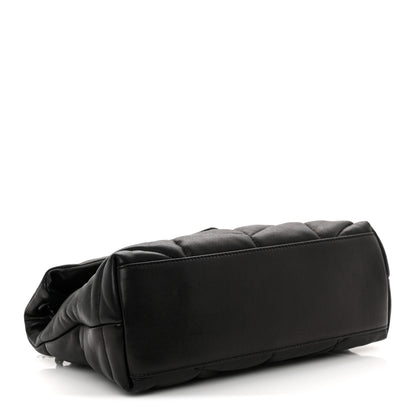 Saint Laurent Lambskin Quilted Monogram Monochrome Small Loulou Puffer Chain Satchel Black 4 of 10