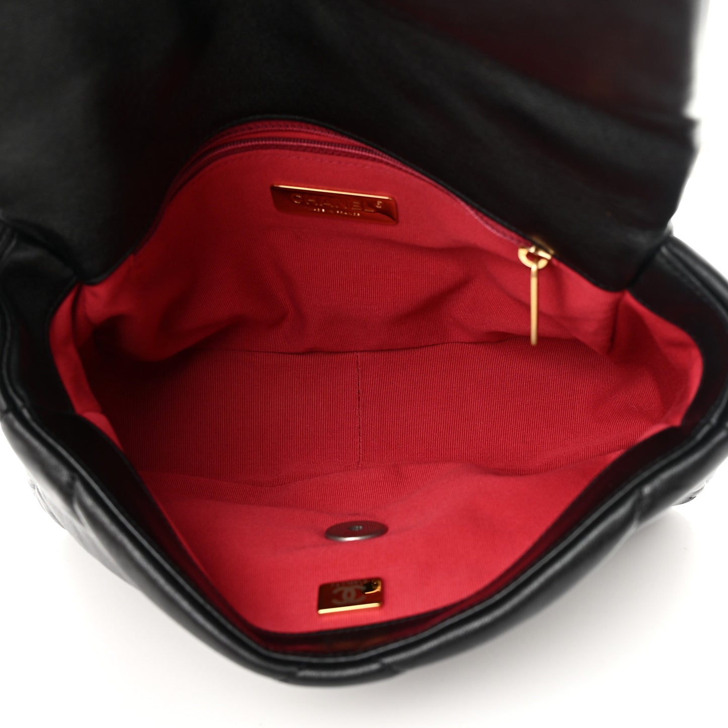 Goatskin Quilted Medium Chanel 19 Flap Black