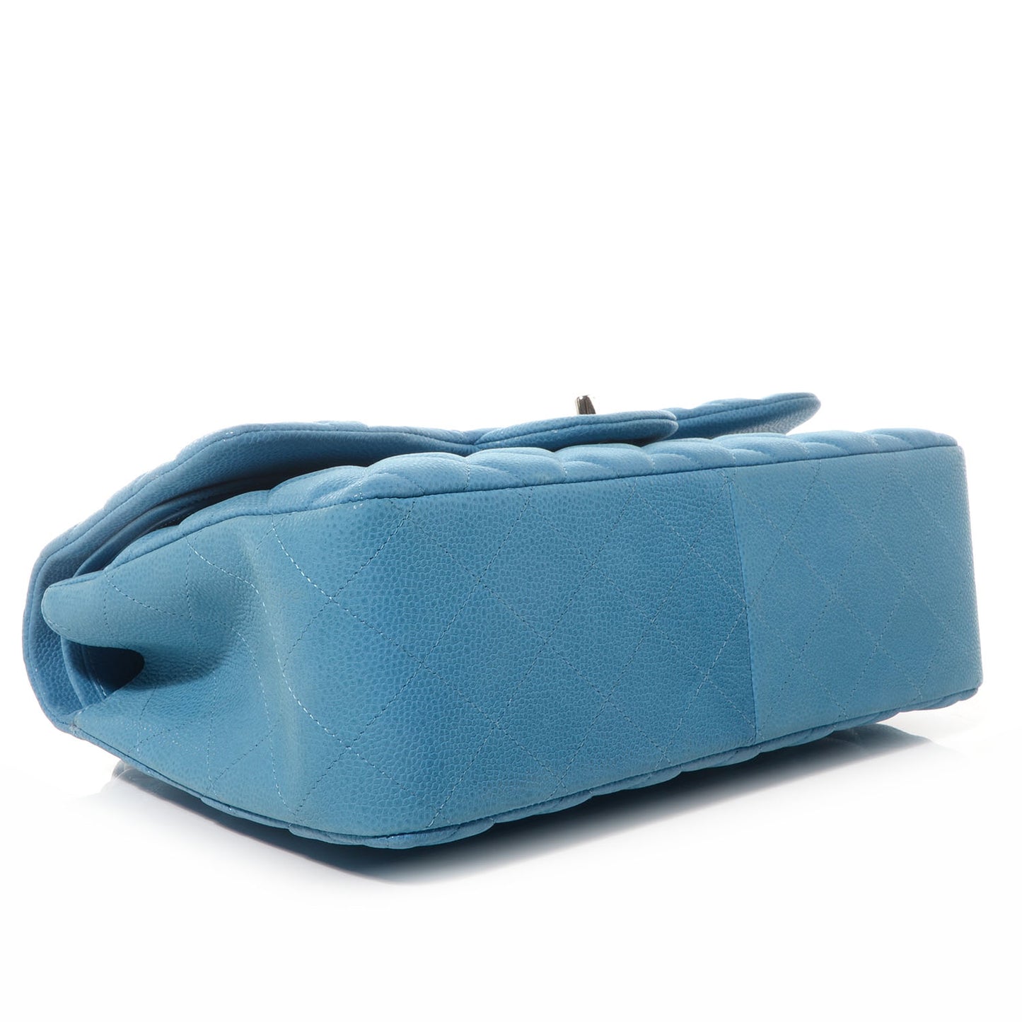 Iridescent Caviar Jumbo Double Flap Blue