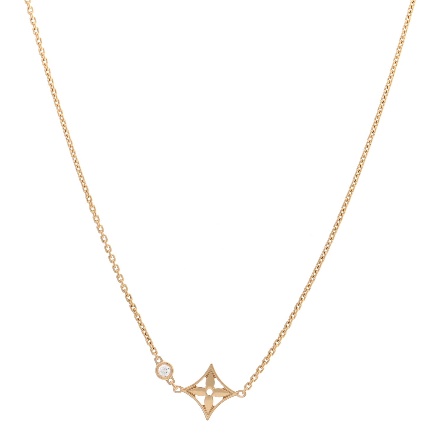 Louis Vuitton 18K Yellow Gold Diamond Idylle Blossom Pendant Necklace 1 of 4