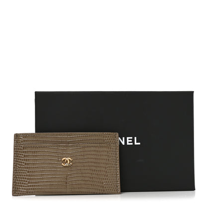 Chanel Calfskin Lizard Embossed Crococo Card Holder Dark Khaki 8 of 8