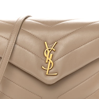 Saint Laurent Calfskin Y Quilted Monogram Toy Loulou Crossbody Bag Dark Beige 8 of 10
