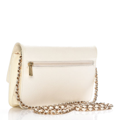 Chanel Caviar Timeless CC Wallet on Chain WOC White 3 of 9