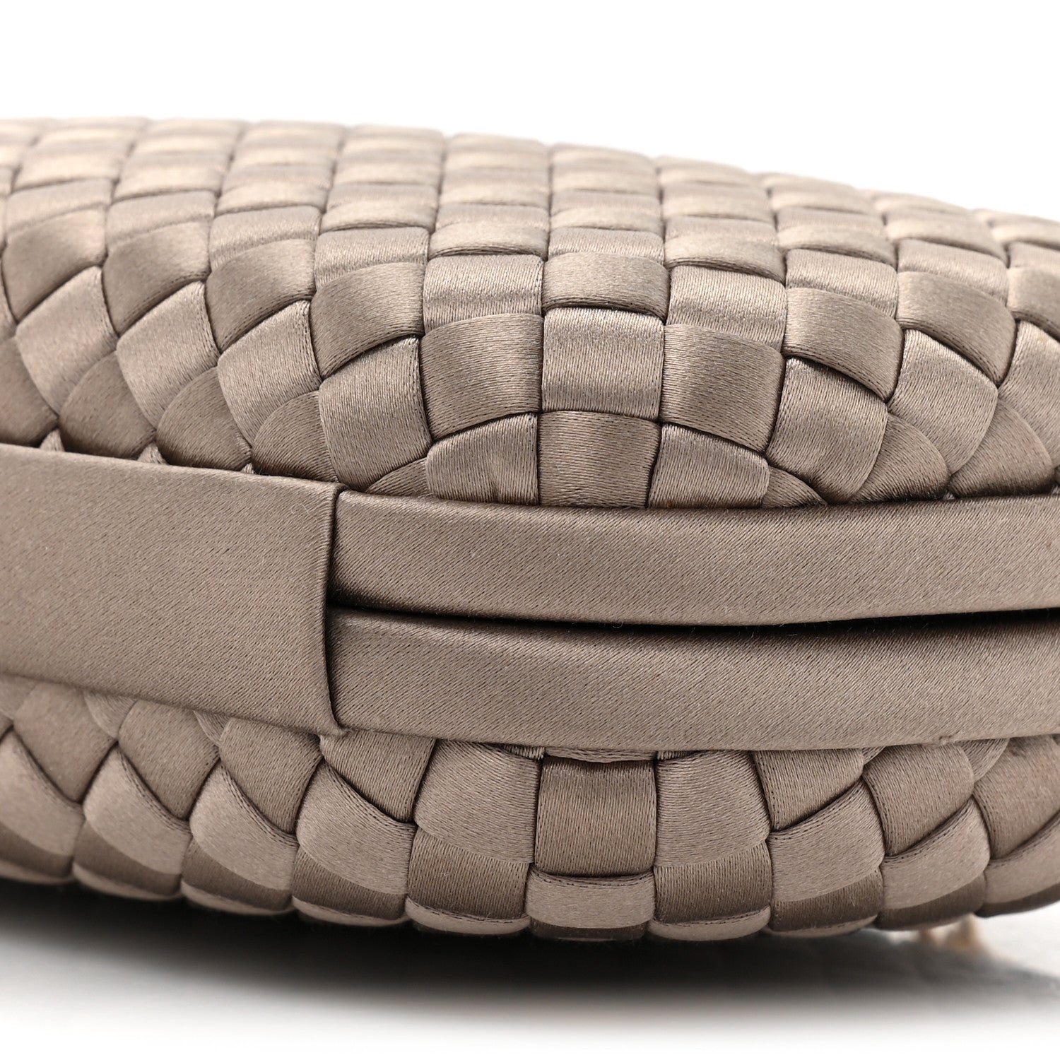 Bottega Veneta Satin Ayers Intrecciato Chain Knot Clutch 7 of 8
