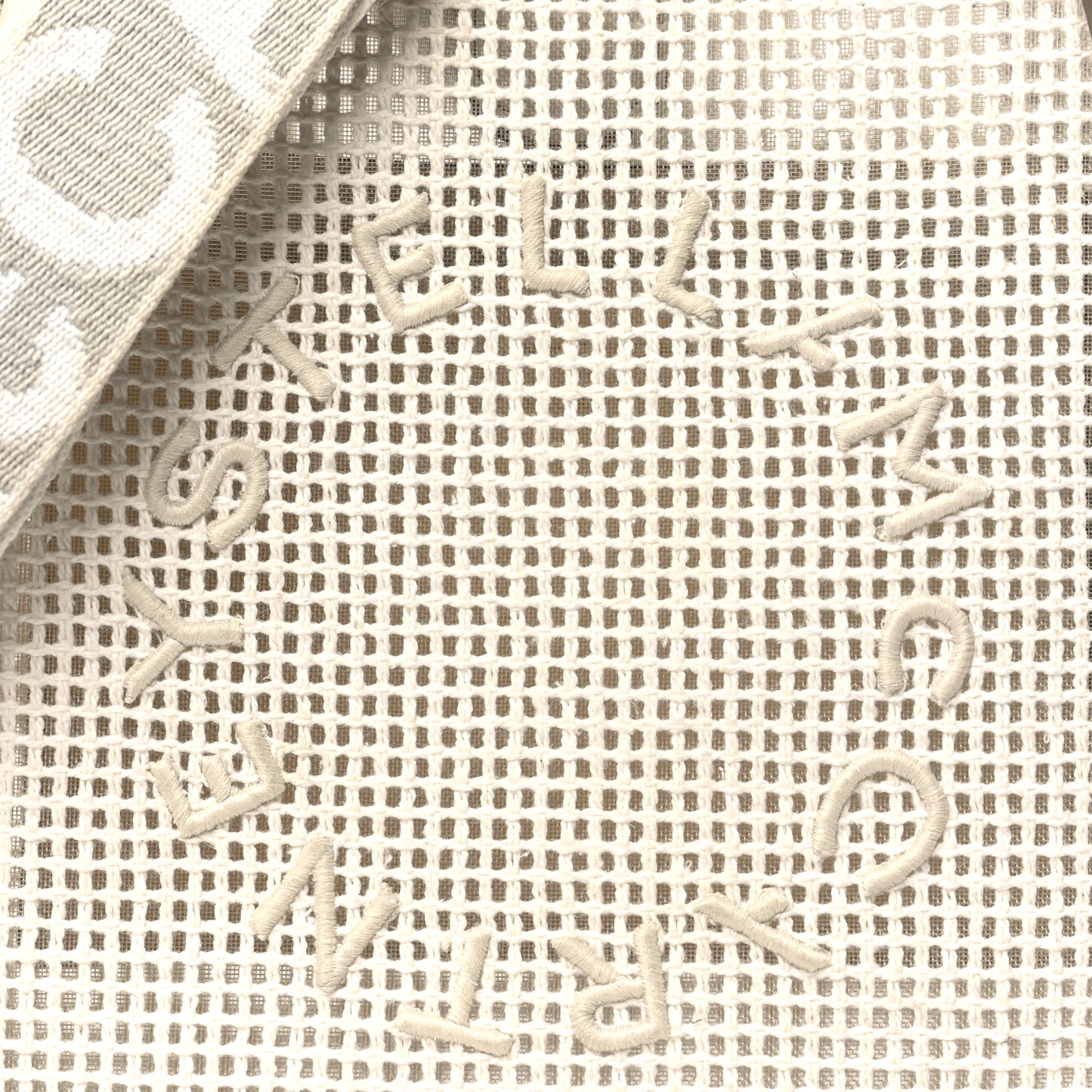 Eco Mesh Logo Mini Crossbody Ivory White