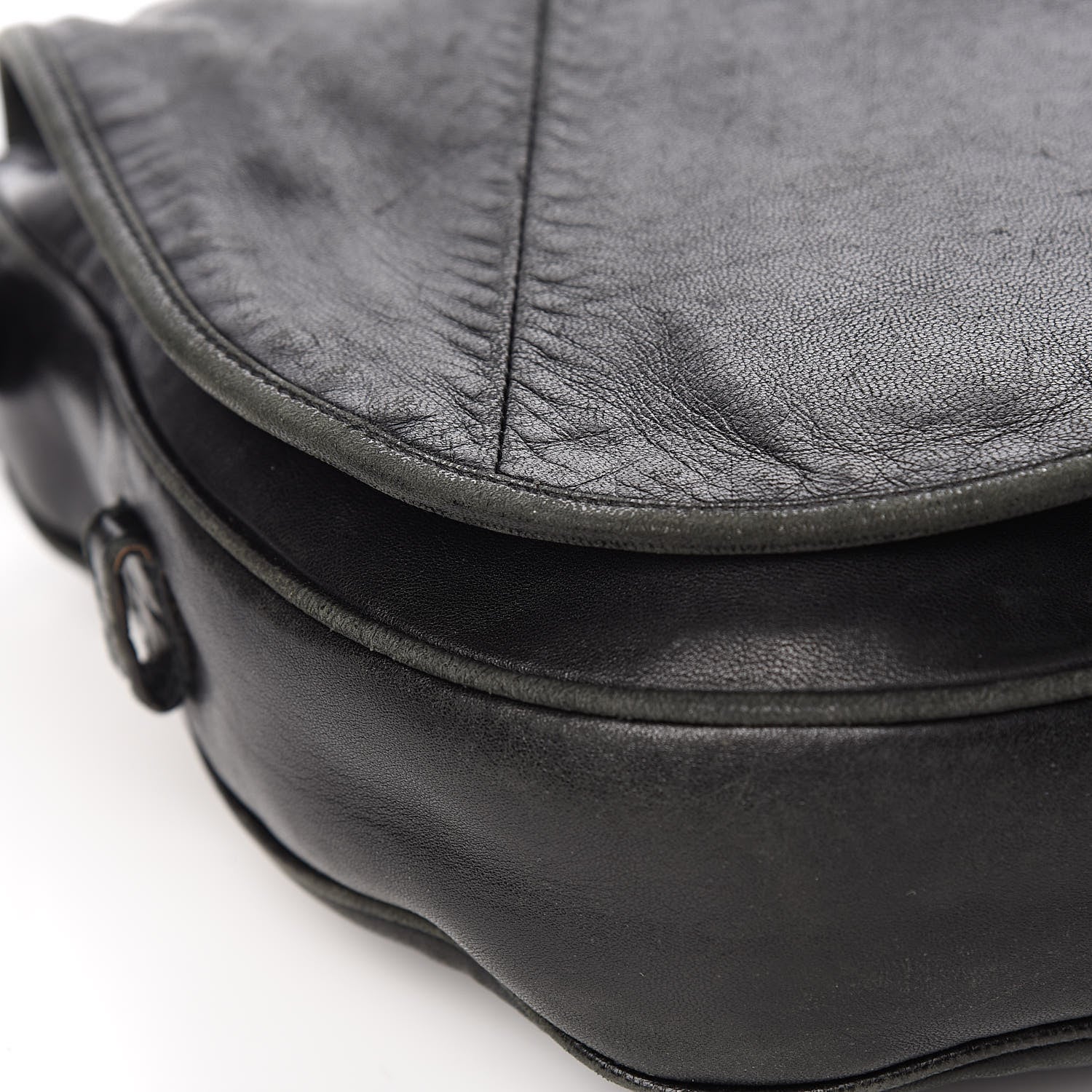 Saint Laurent Lambskin Horn Messenger Bag Black 9 of 17