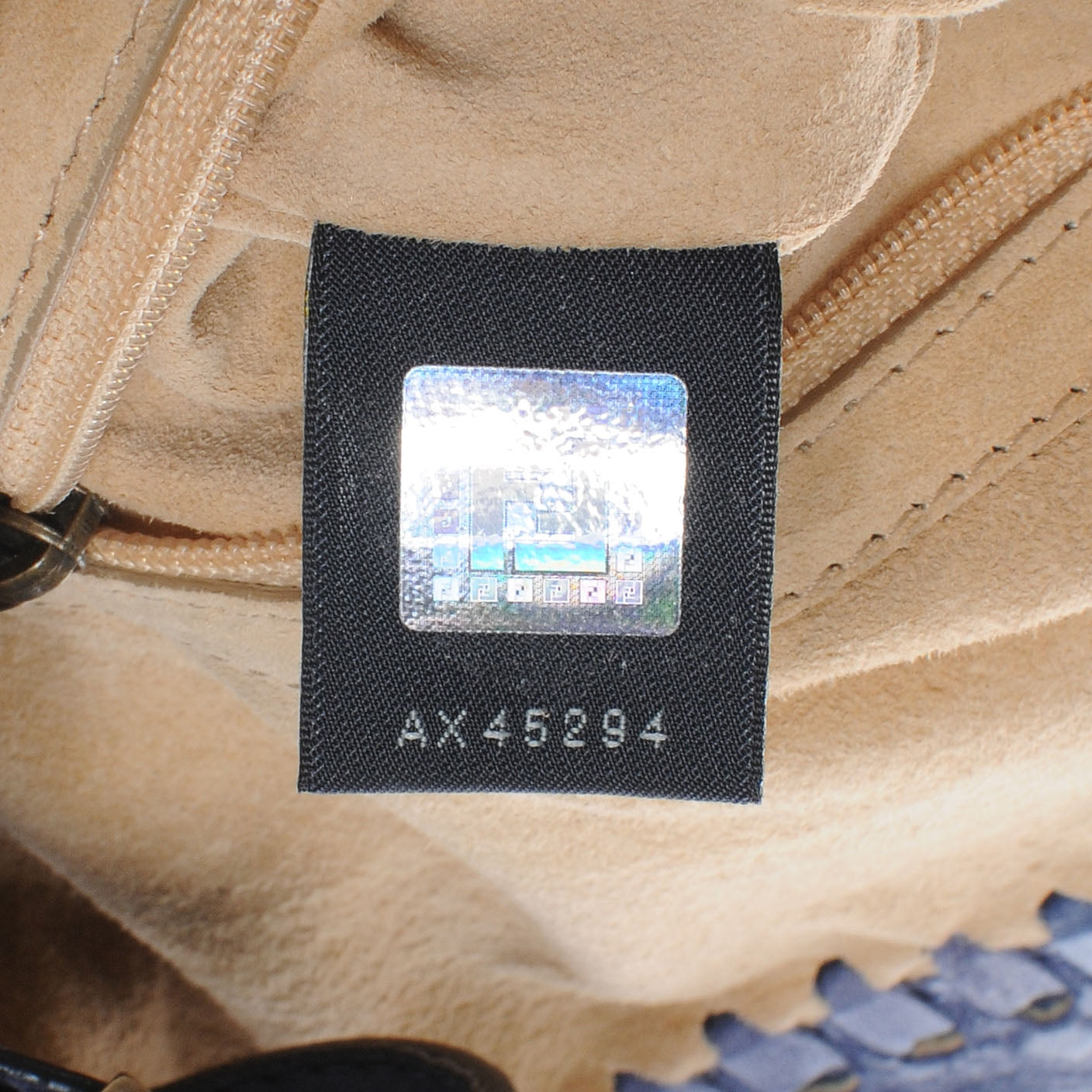Fendi Goatskin Whipstitch Large Convertible Baguette Blue 8 of 9