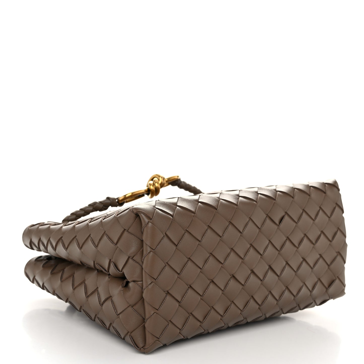 Nappa Intrecciato Small Andiamo Shoulder Bag Taupe Grey