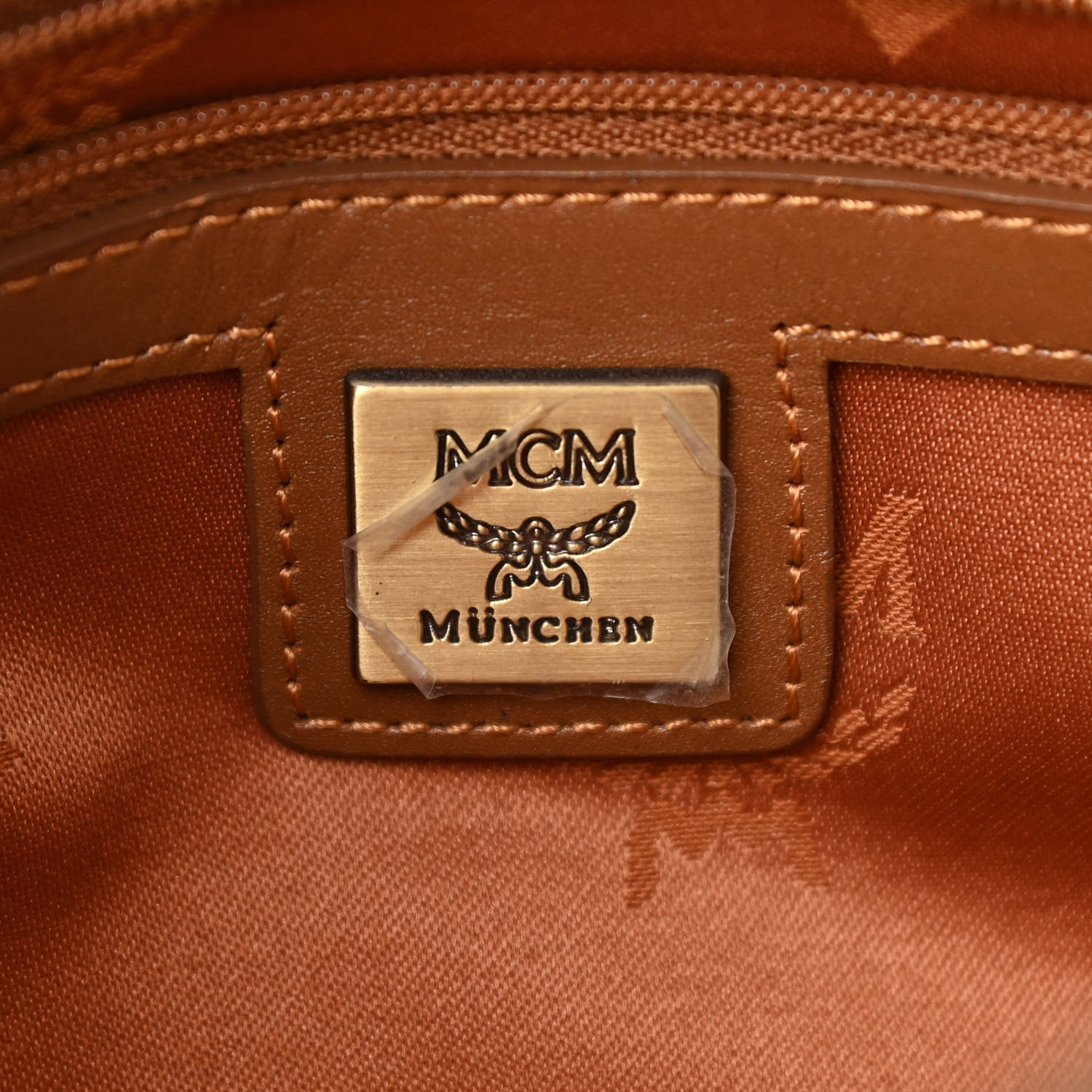 MCM Visetos Satchel Cognac 6 of 10