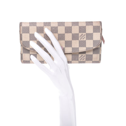 Louis Vuitton Damier Azur Emilie Wallet Rose Ballerine 2 of 16