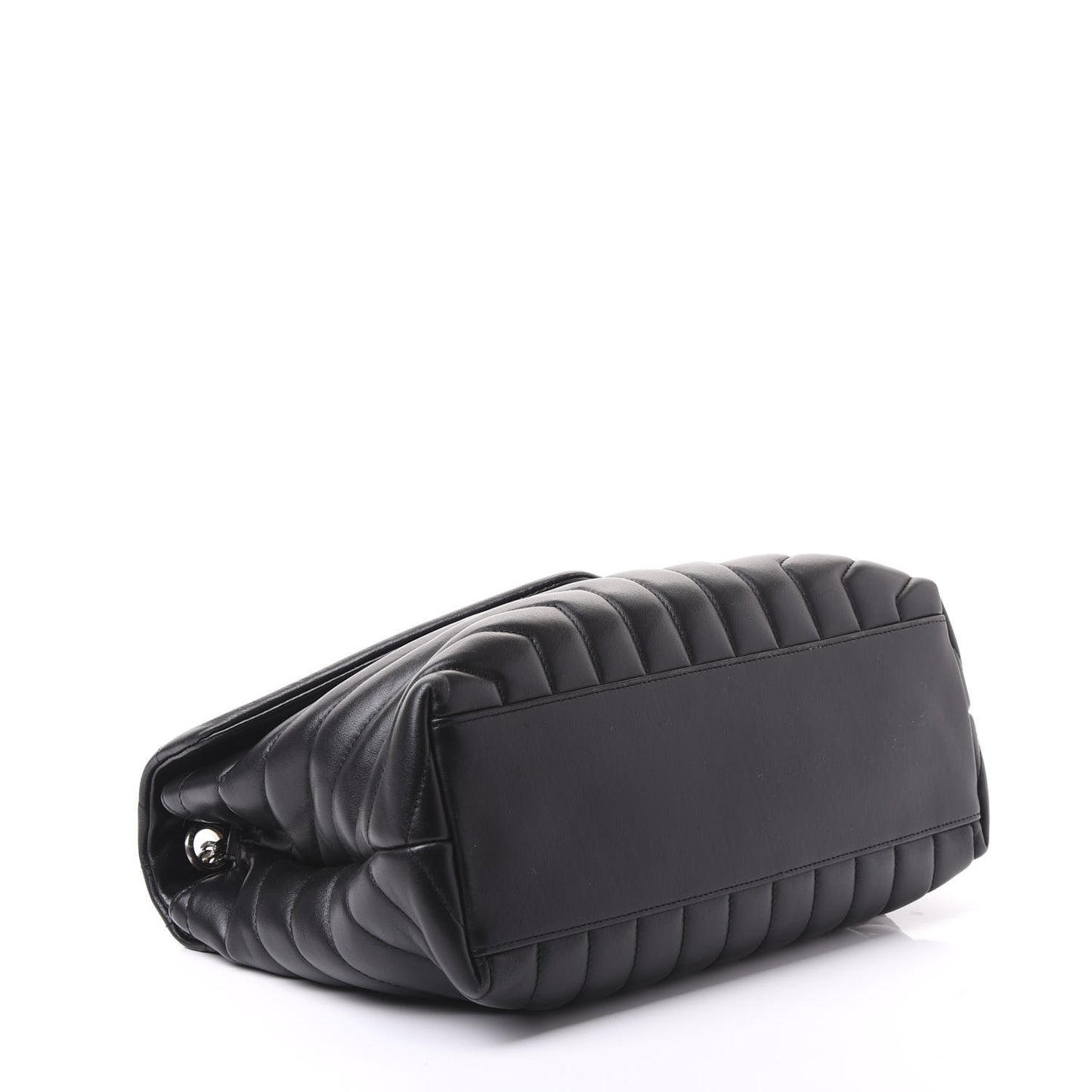 Calfskin Y Quilted Monogram Medium Loulou Chain Satchel Black