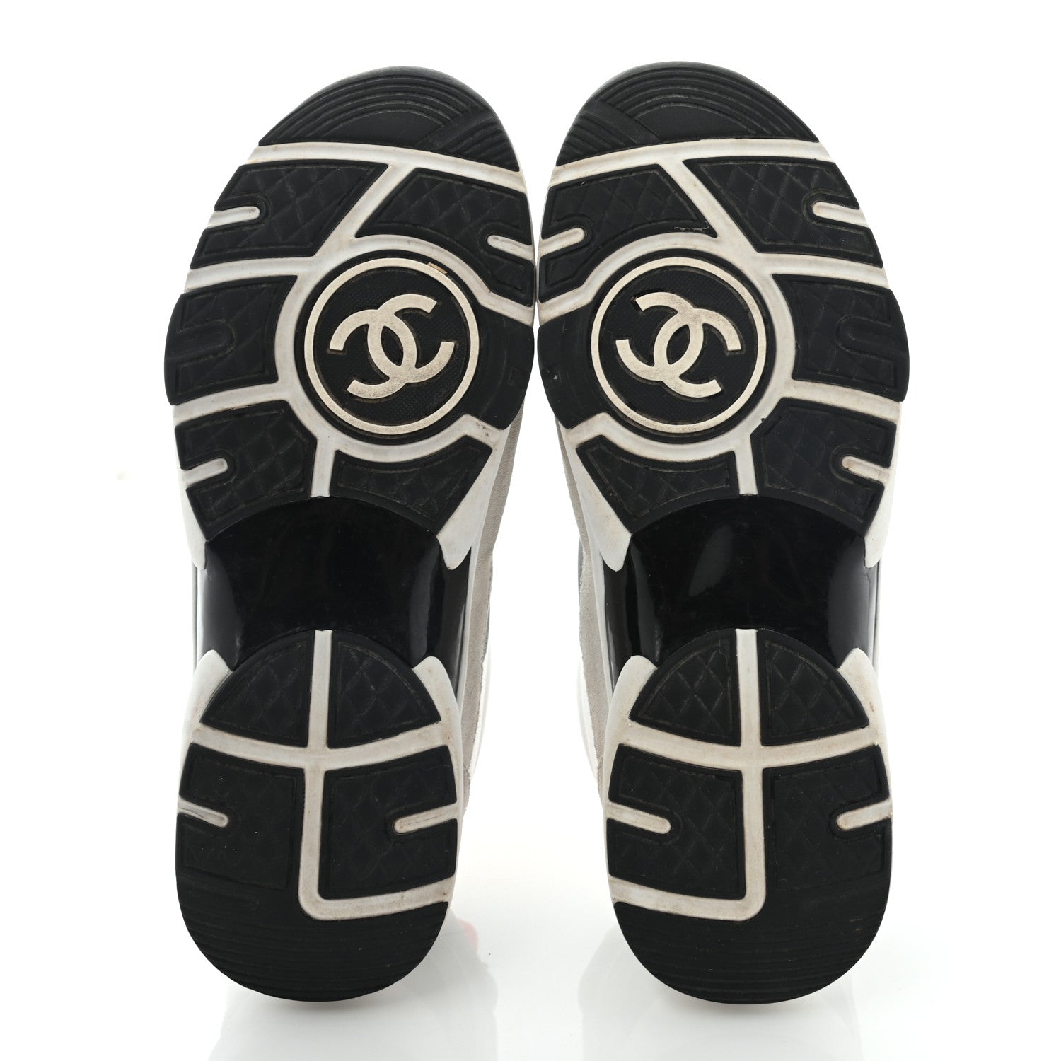Chanel Nylon Calfskin Suede CC Womens Sneakers 37 White Orange 5 of 25