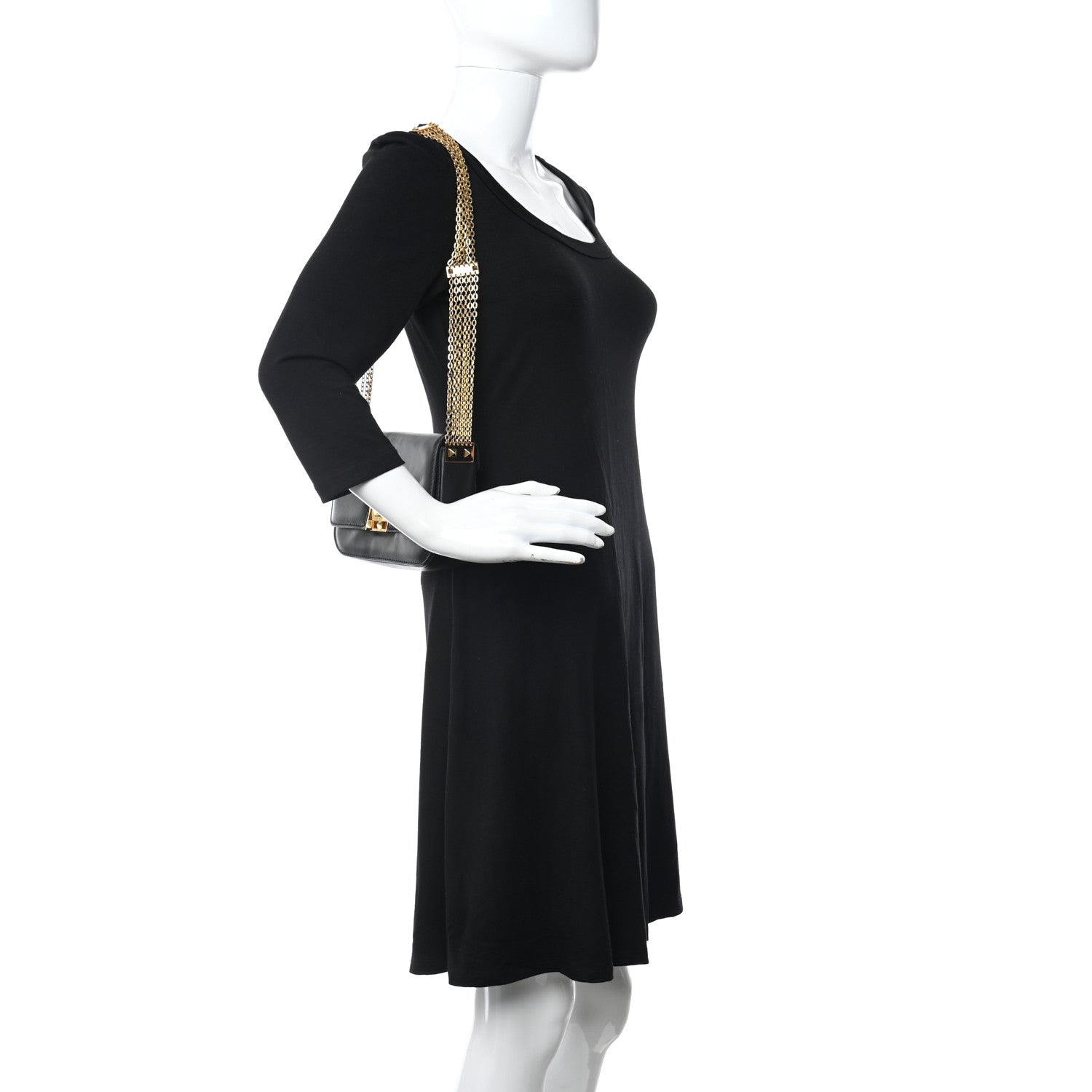 Valentino Garavani Vitello Multichain Shoulder Bag Black 2 of 10