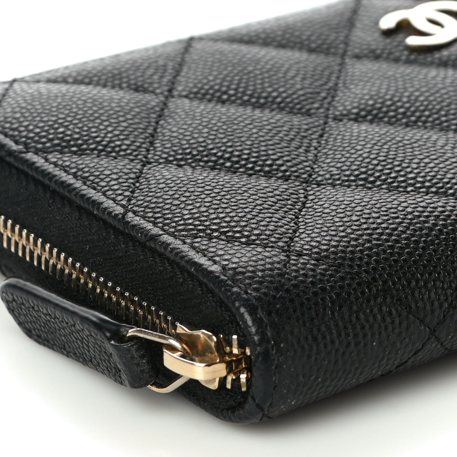 Chanel Caviar Quilted Medium Zip Around Wallet Black 10 of 14
