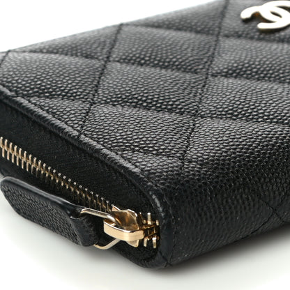 Chanel Caviar Quilted Medium Zip Around Wallet Black 10 of 14