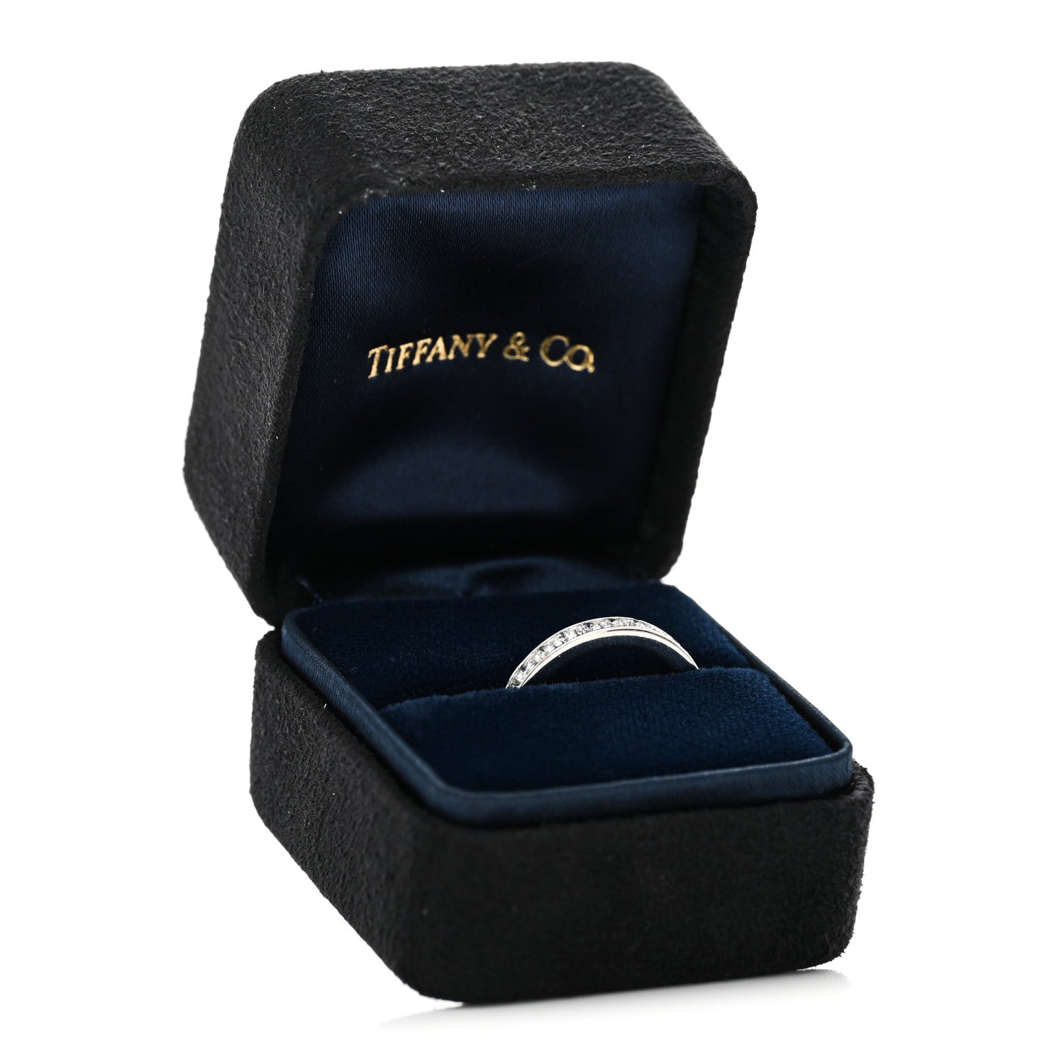 Tiffany Platinum Diamond .33ctw Half Circle Wedding Band Ring 50 5.5 5 of 5