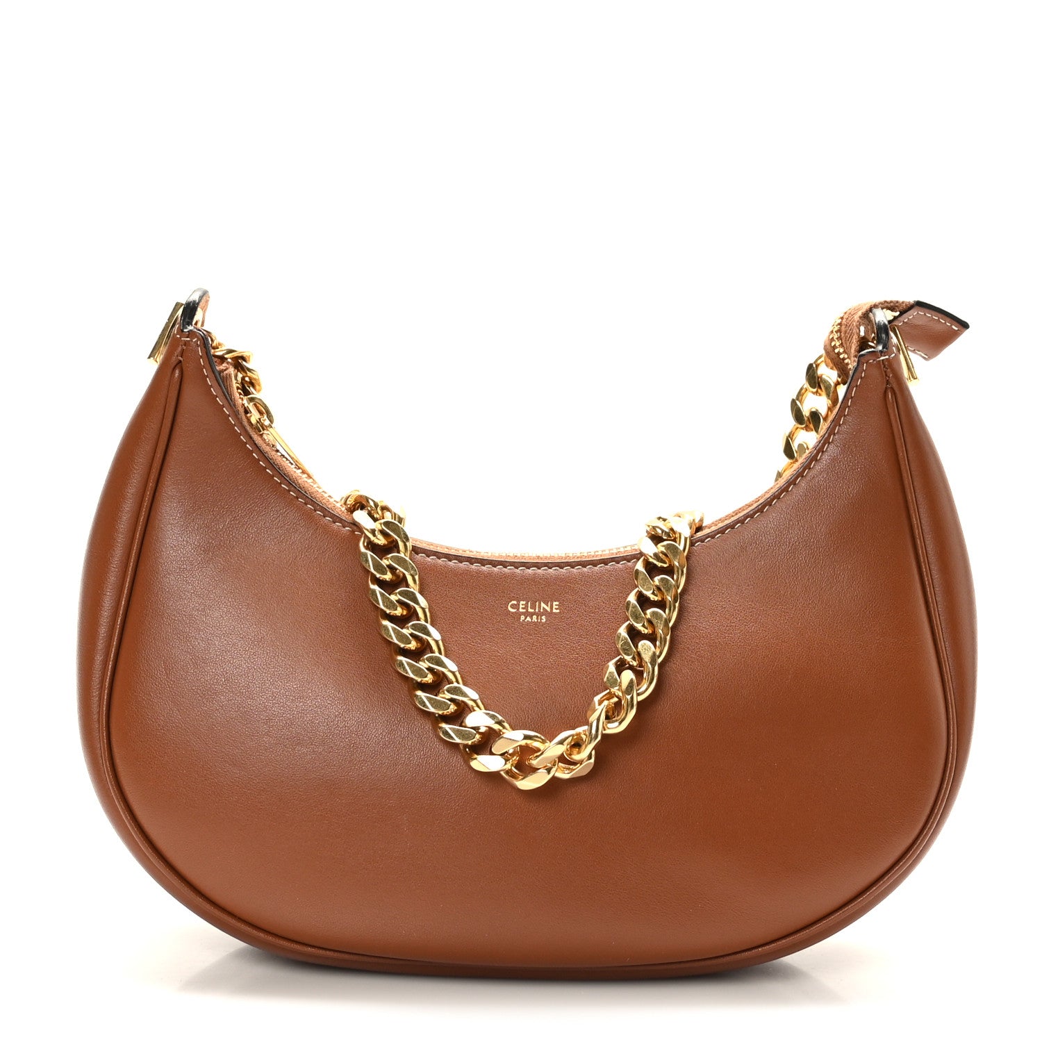 Celine Smooth Calfskin Medium Chain Strap Ava Shoulder Bag Tan 1 of 7