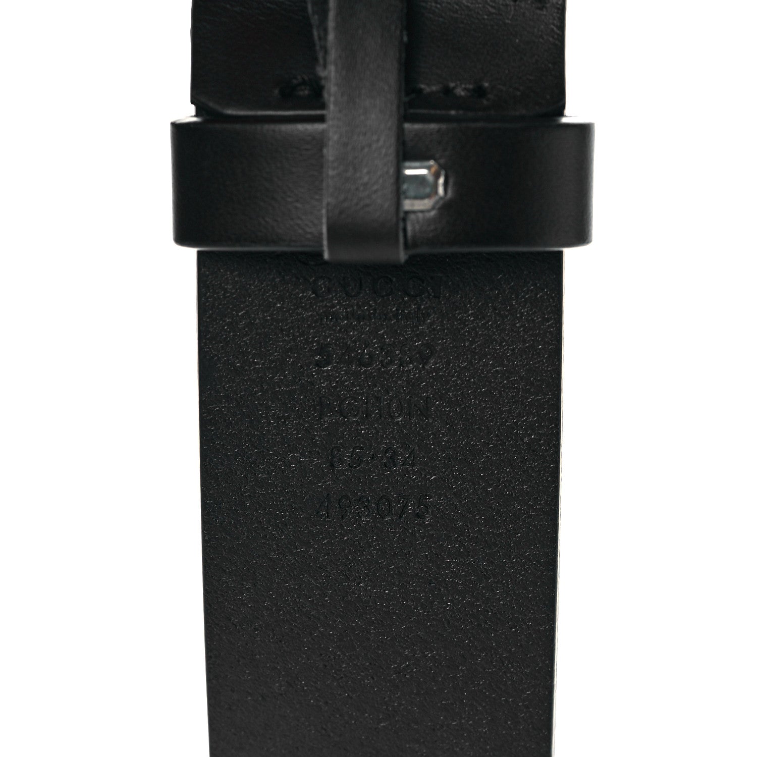 Gucci Selleria Calfskin Mens Interlocking G 37mm Belt 85 34 Black 4 of 7